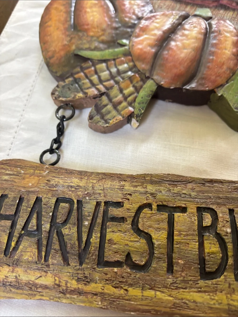 Vintage “Harvest Blessing” Turkey Wall Hanging Sign Fall Rustic Decor